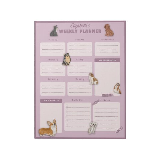 Dog Weekblad Planner Notitieblok (Linkerzijde)