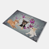 Dog Welcome Mat, Funny Butterflies Indoor Mat (Schuin)