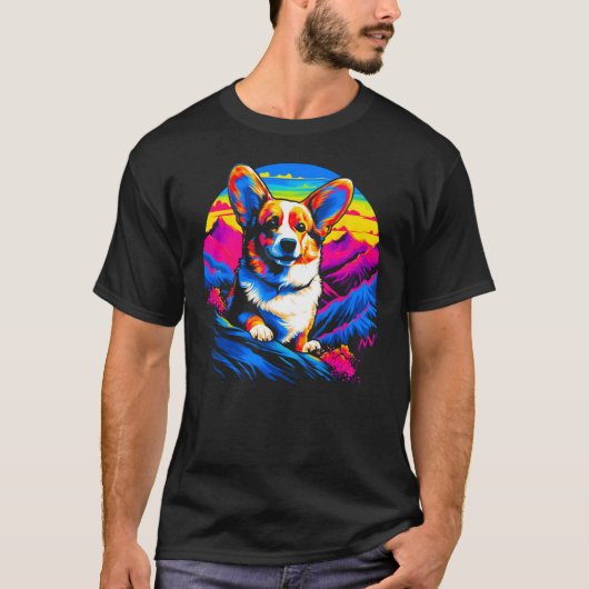 Dog Welsh Corgi Mountain T-shirt (Voorkant)