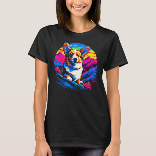 Dog Welsh Corgi Mountain T-shirt (Voorkant)