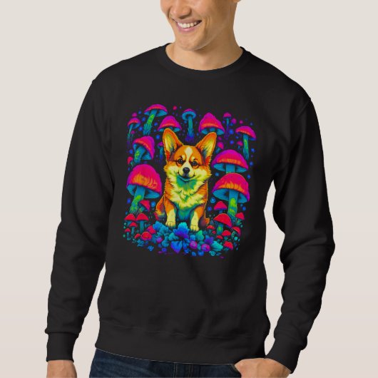 Dog Welsh Corgi Psychedelic Mushroom Trui (Voorkant)
