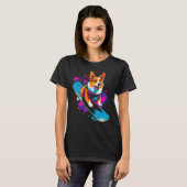 Dog Welsh Corgi Snowboarder T-shirt (Voorkant volledig)