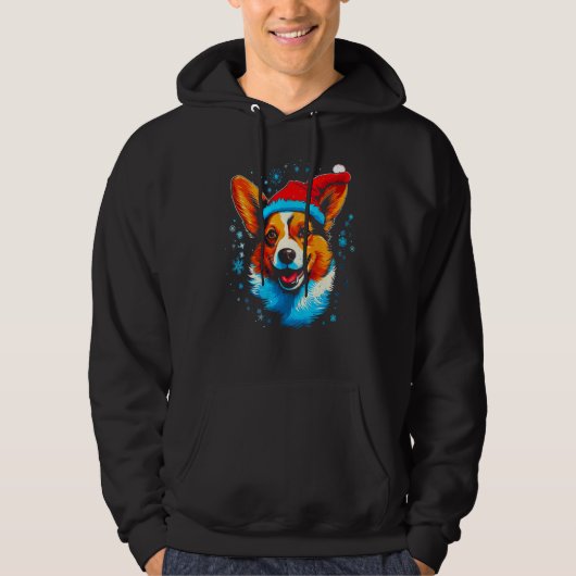 Dog Welsh Corgi Xmas Hoodie (Voorkant)