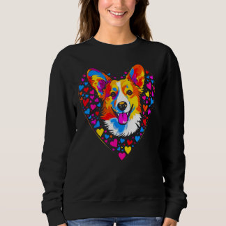 Dog Welsh Corgi Yellow Blue Red Heart Trui