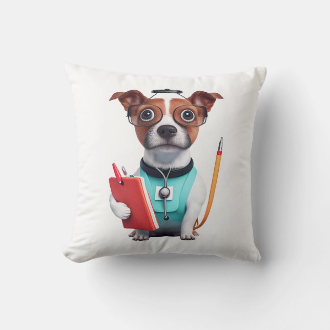 Dog Werkt als verpleegkundige, honden- en verpleeg Kussen (Voorkant)