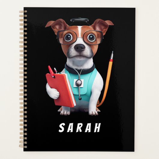 Dog Werkt als verpleegkundige, honden- en verpleeg Planner (Voorkant)