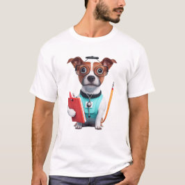 Dog Werkt als verpleegkundige, honden- en verpleeg T-shirt