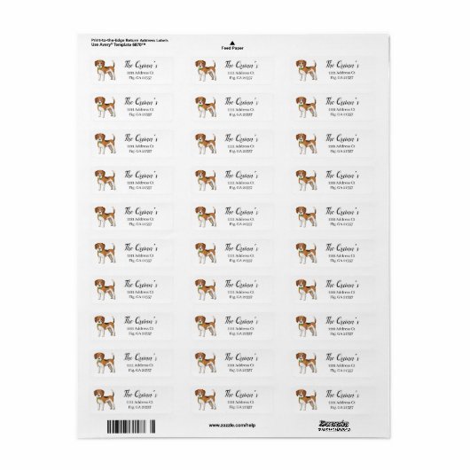 Dog White Retouradres Mail Label (Full Sheet)