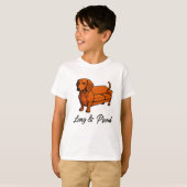 Dog Wiener Couch Lang en Trots T-shirt (Voorkant volledig)