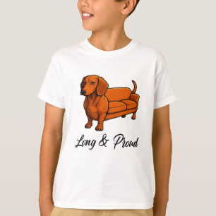 Dog Wiener Couch Lang en Trots T-shirt