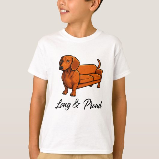 Dog Wiener Couch Lang en Trots T-shirt (Voorkant)