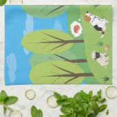 Dog Wild Party in Natuur Theedoek (Gevouwen)