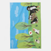 Dog Wild Party in Natuur Theedoek (Verticaal)