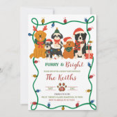Dog Winter Holiday Party Invitation Kaart (Voorkant)