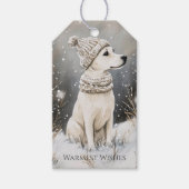 Dog Winter Snow Christmas Cadeaulabel (Voorkant)