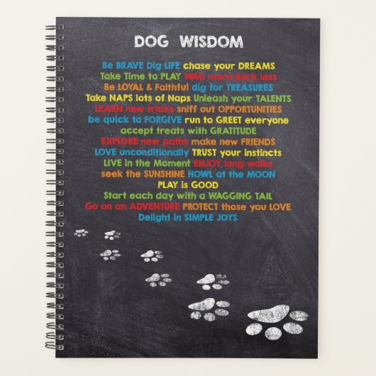 Dog Wisdom Inspiration Quotes - Hondenliefhebber Planner (Voorkant)