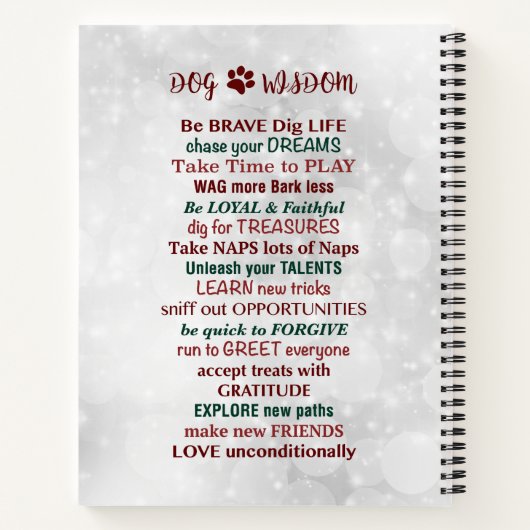 Dog Wisdom Inspirerend notebook Notitieboek (Achterkant)