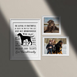 Dog Wisdom Inspirerend Pet Canvas House Rules Poster