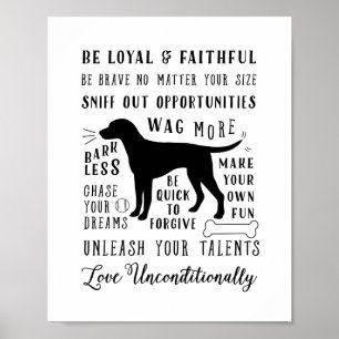 Dog Wisdom Inspirerend Pet Canvas House Rules Poster