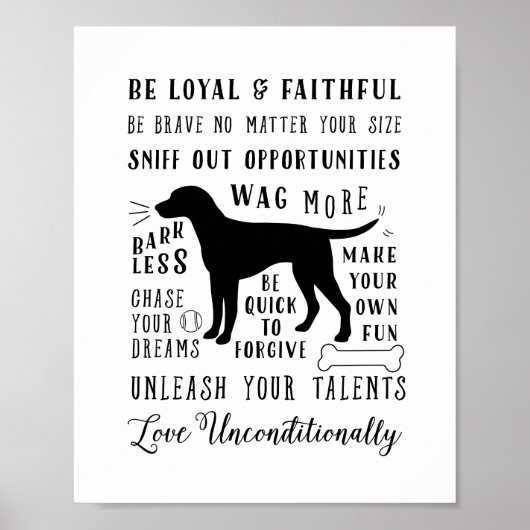 Dog Wisdom Inspirerend Pet Canvas House Rules Poster (Voorkant)