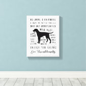 Dog Wisdom Inspirerend Pet House Rules Canvas Afdruk (Insitu (Houten vloer))