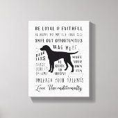 Dog Wisdom Inspirerend Pet House Rules Canvas Afdruk (Voorkant)