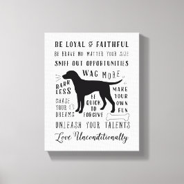Dog Wisdom Inspirerend Pet House Rules Canvas Afdruk