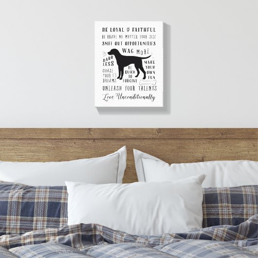 Dog Wisdom Inspirerend Pet House Rules Canvas Afdruk (Insitu (Slaapkamer))