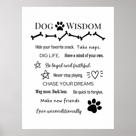 Dog Wisdom Poster (Voorkant)