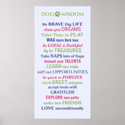 Dog Wisdom Quote Poster (Voorkant)