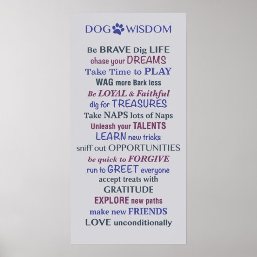 Dog Wisdom Quote Poster (Voorkant)