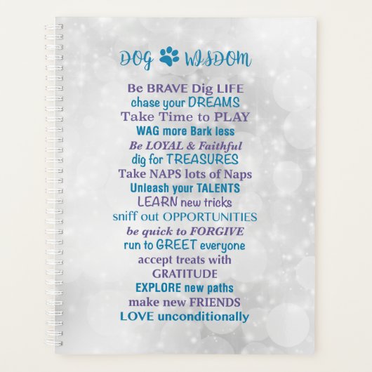 Dog Wisdom Quotes - Inspirerend Hondenliefhebbers  Planner (Voorkant)