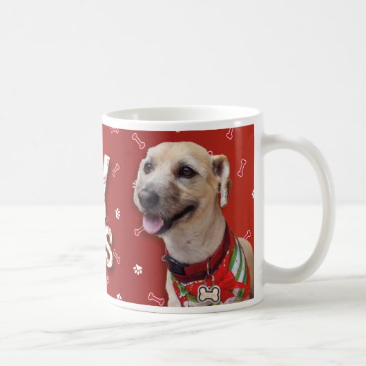 Dog Wishing you Merry Christmas Mug Koffiemok (Rechts)