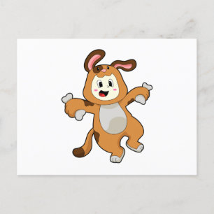 Dog with Bone as Rabbit Briefkaart