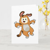 Dog with Bone as Rabbit Kaart (Gele Bloem)