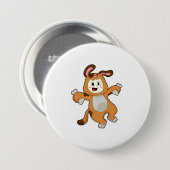 Dog with Bone as Rabbit Ronde Button 7,6 Cm (Voorkant /achterkant)