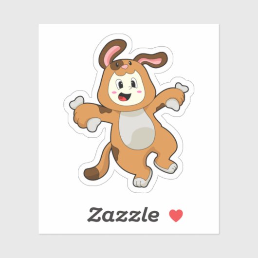 Dog with Bone as Rabbit Sticker (Vel)