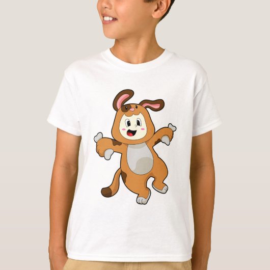 Dog with Bone as Rabbit T-shirt (Voorkant)