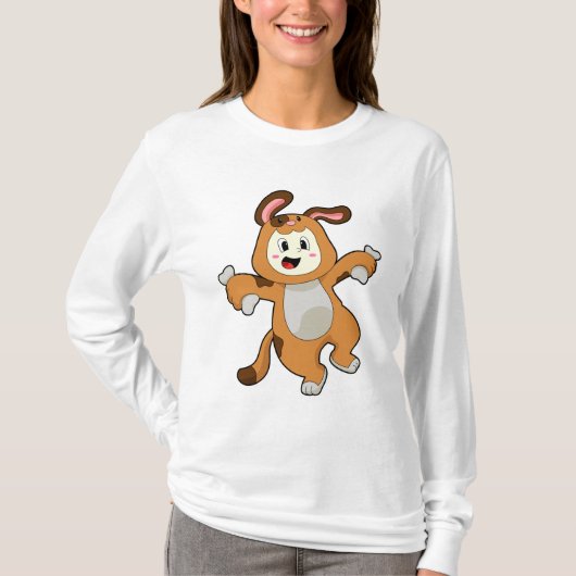 Dog with Bone as Rabbit T-shirt (Voorkant)