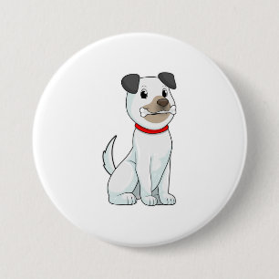 Dog with Bone Ronde Button 7,6 Cm