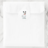 Dog with Bone Ronde Sticker (Tas)