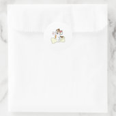 Dog with Bone Ronde Sticker (Tas)