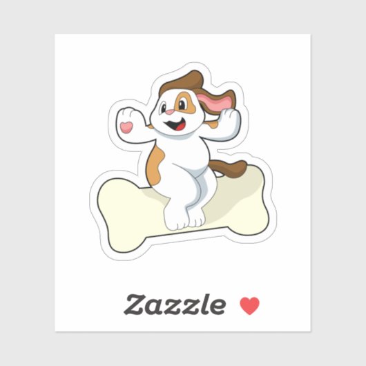 Dog with Bone Sticker (Vel)
