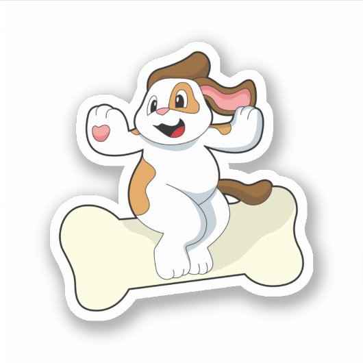Dog with Bone Sticker (Voorkant)