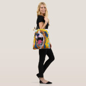 Dog with Paint Splatter Print Smiling Dog Design Tote Bag (Op model)