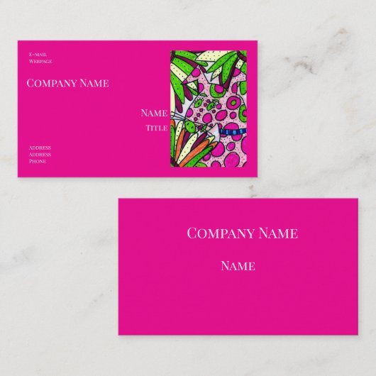 Dog with Pink Dots Company Business Cards Visitekaartje (Voorkant / Achterkant)