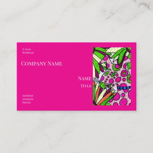 Dog with Pink Dots Company Business Cards Visitekaartje (Voorkant)