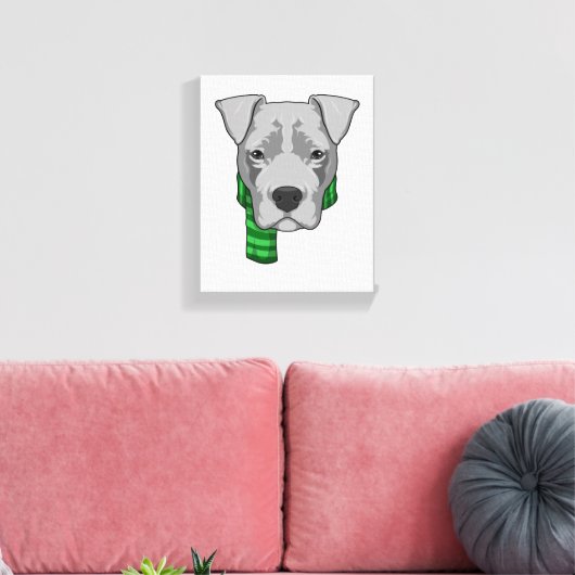 Dog with Scarf Canvas Afdruk (Insitu (Woonkamer))