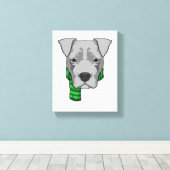 Dog with Scarf Canvas Afdruk (Insitu (Houten vloer))