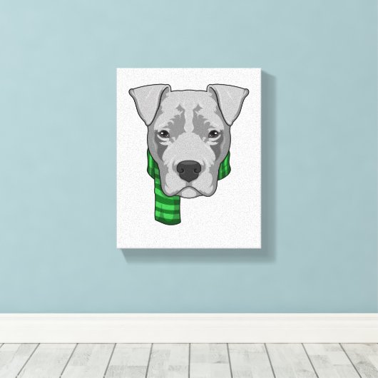 Dog with Scarf Canvas Afdruk (Insitu (Houten vloer))